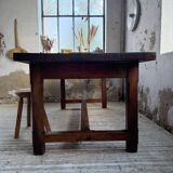 Rustic farmhouse table, solid oak, 2m