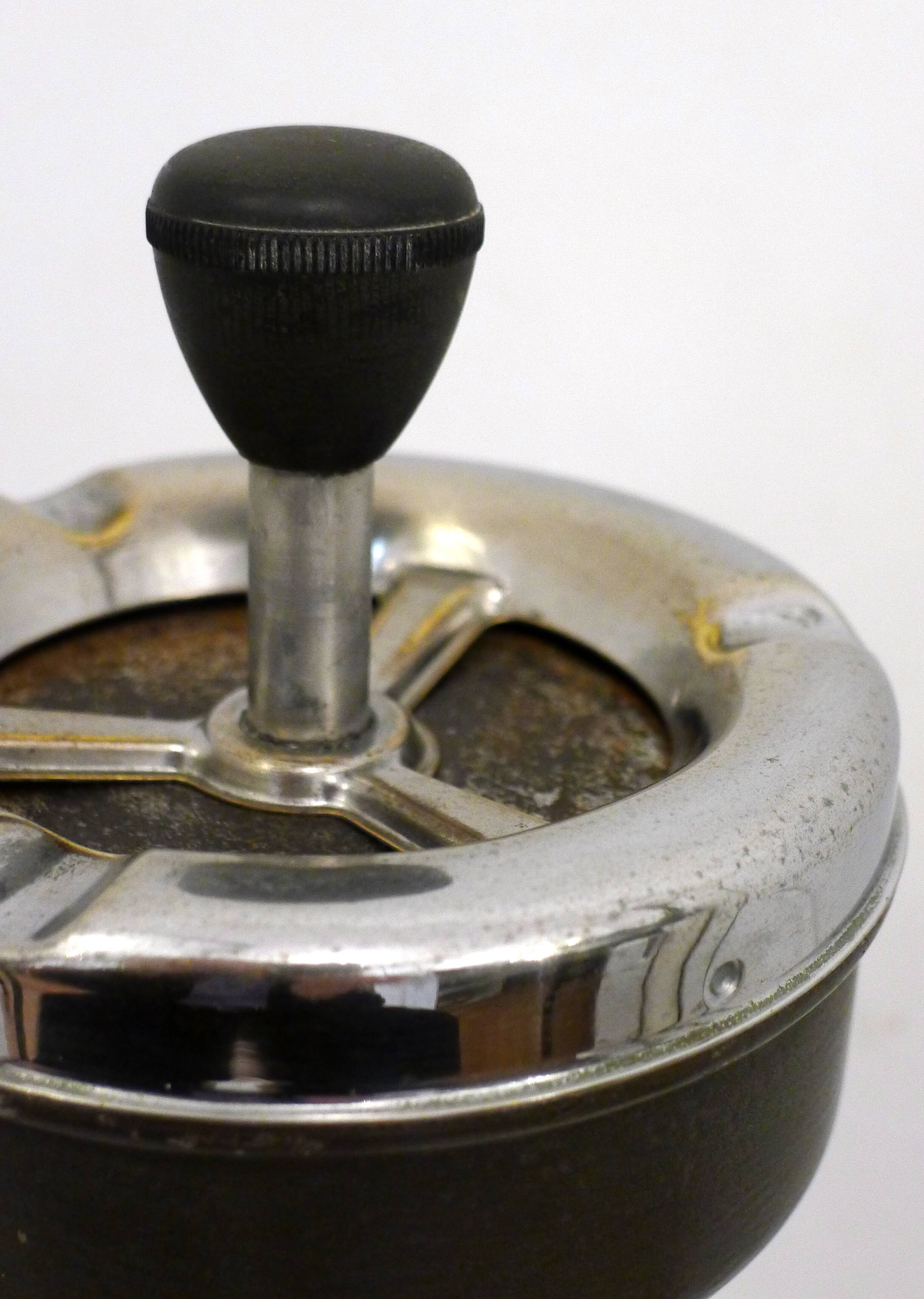 Mid-century metal floor ashtray