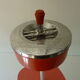 Ashtray on foot 50 metal and pink formica board, silver field