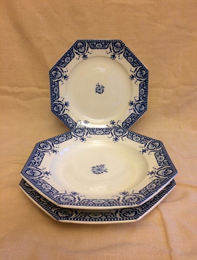 Set of 18 plates Sarreguemines sinceny XlXème