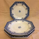 Set of 18 plates Sarreguemines sinceny XlXème