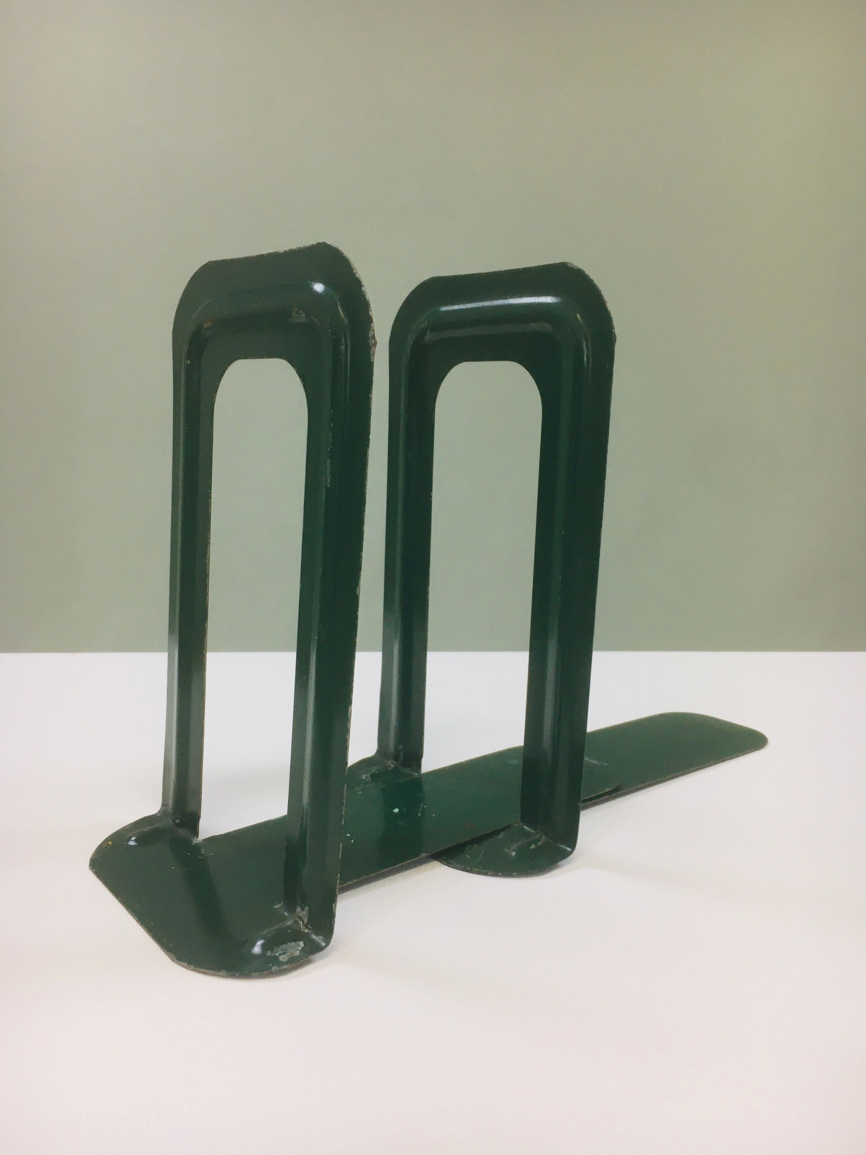 Set de 2 serres-livres en vert bouteille par Bernard-Albin Gras pour Gras Ravel, France, 1905