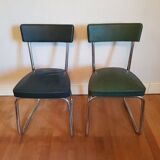 Set of two vintage industrial Ronéo chairs