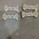 Set of 4 old molded glass knife holders