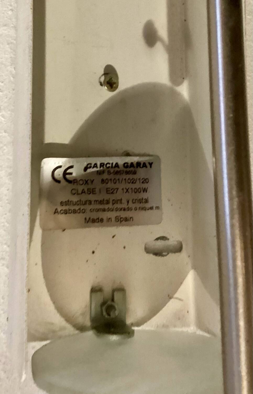 Garcia Garay wall lamp Spain 1980