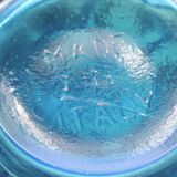 Empoli blue glass carafe bottle, 1960s