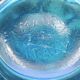 Empoli blue glass carafe bottle, 1960s