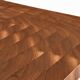 Exotic wood coffee table with an end grain wood top.