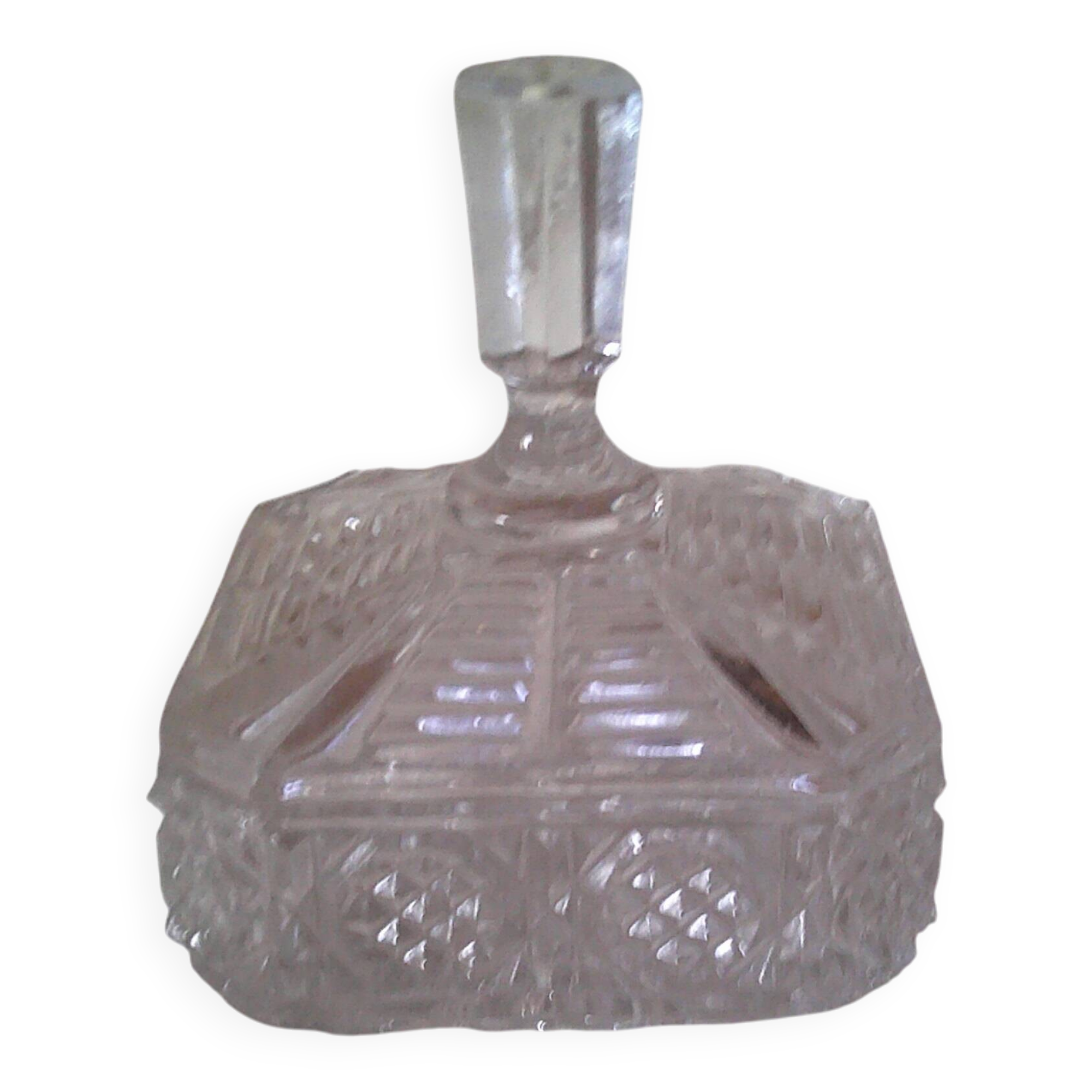 Bonbonnière carrée en cristal moulé