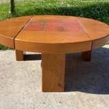 Elm coffee table and tiles 70s