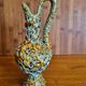 Ceramic ewer vase from La poterie du Cyclope in honey enamels