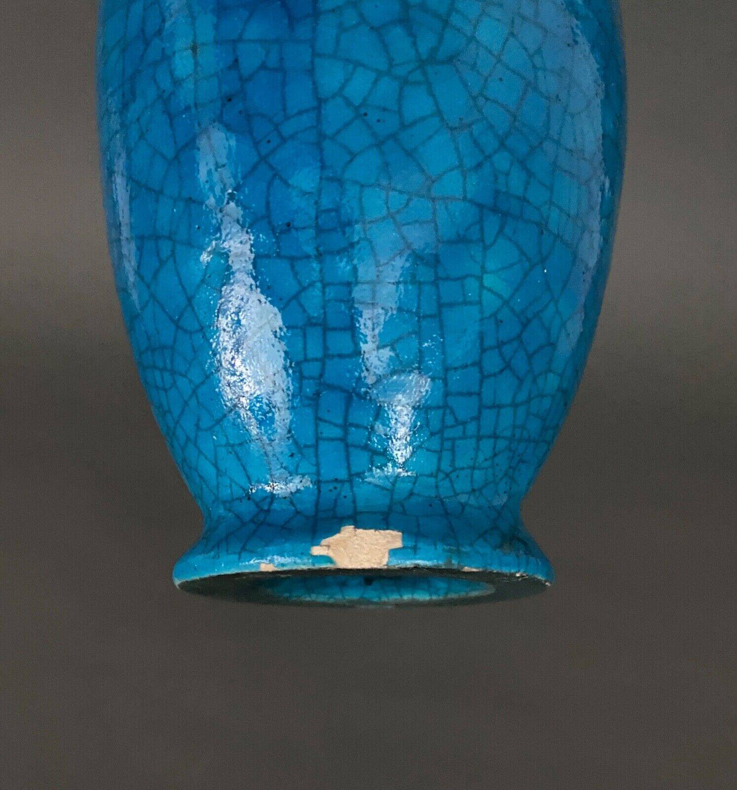 Cracked ceramic vase by Lachenal 1930 ovoid shape