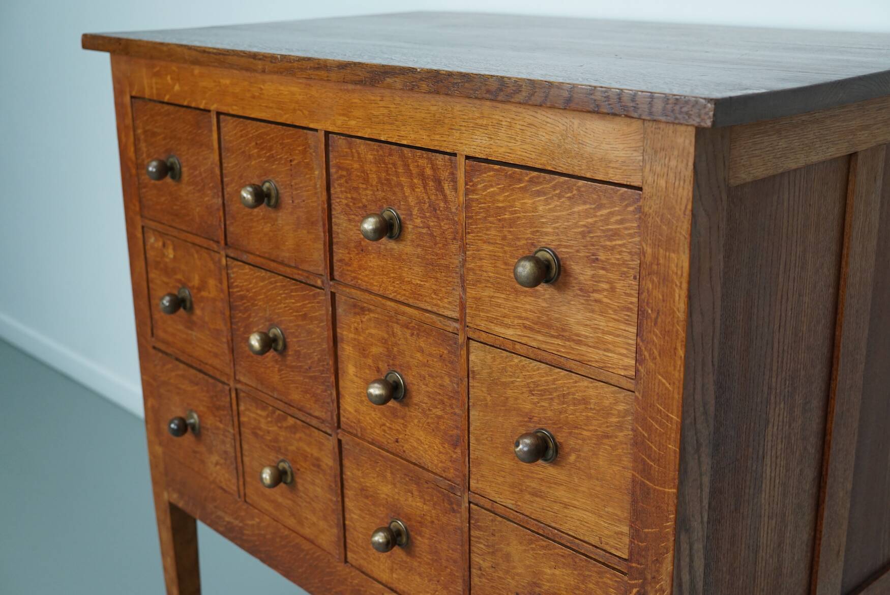 Dutch Oak Apothecary / Filing Cabinet, 1930s