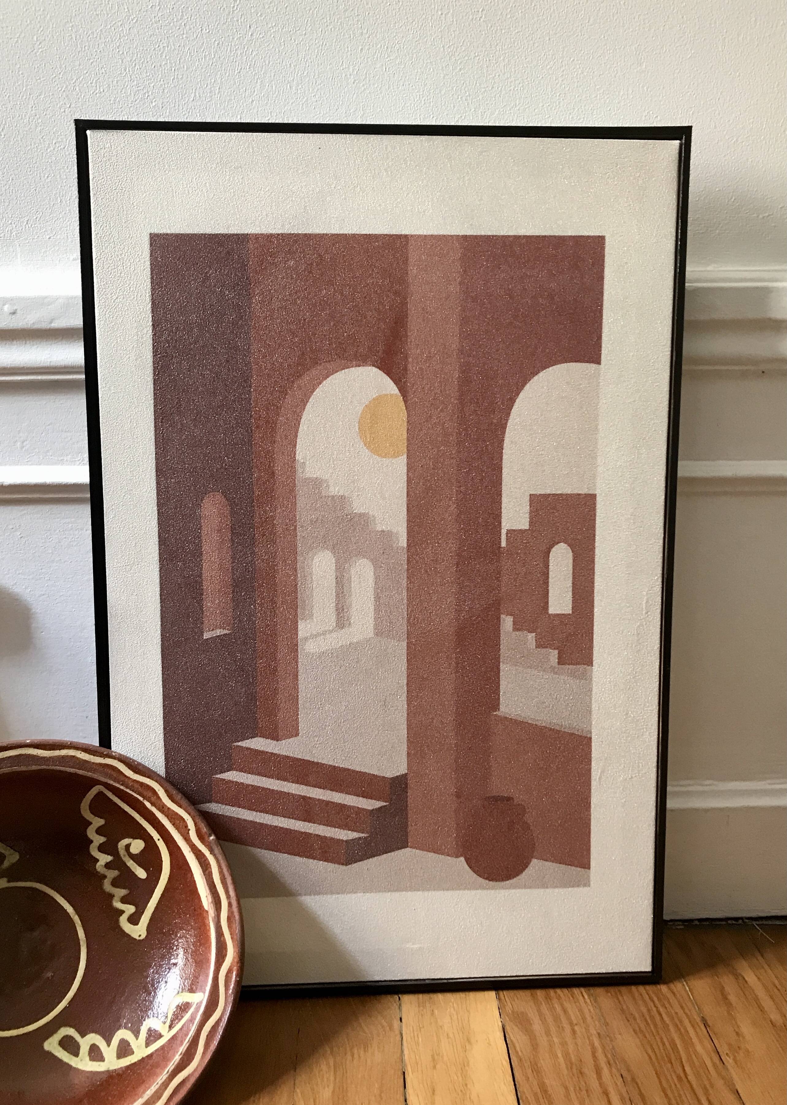 Framed canvas Riad Terra cotta
