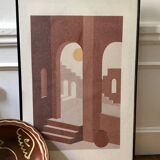Framed canvas Riad Terra cotta