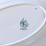 Grand plat ovale XIXe terre de fer Wilbur Moulin des Loups