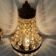 Pair of hot air balloon wall lamps with crystal and brass grapevines
