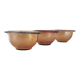 3 frosted glass bowls, amber