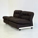 Ensemble canapé/fauteuil modulable Amanta de Mario Bellini pour C&B Italia, coloris marron foncé