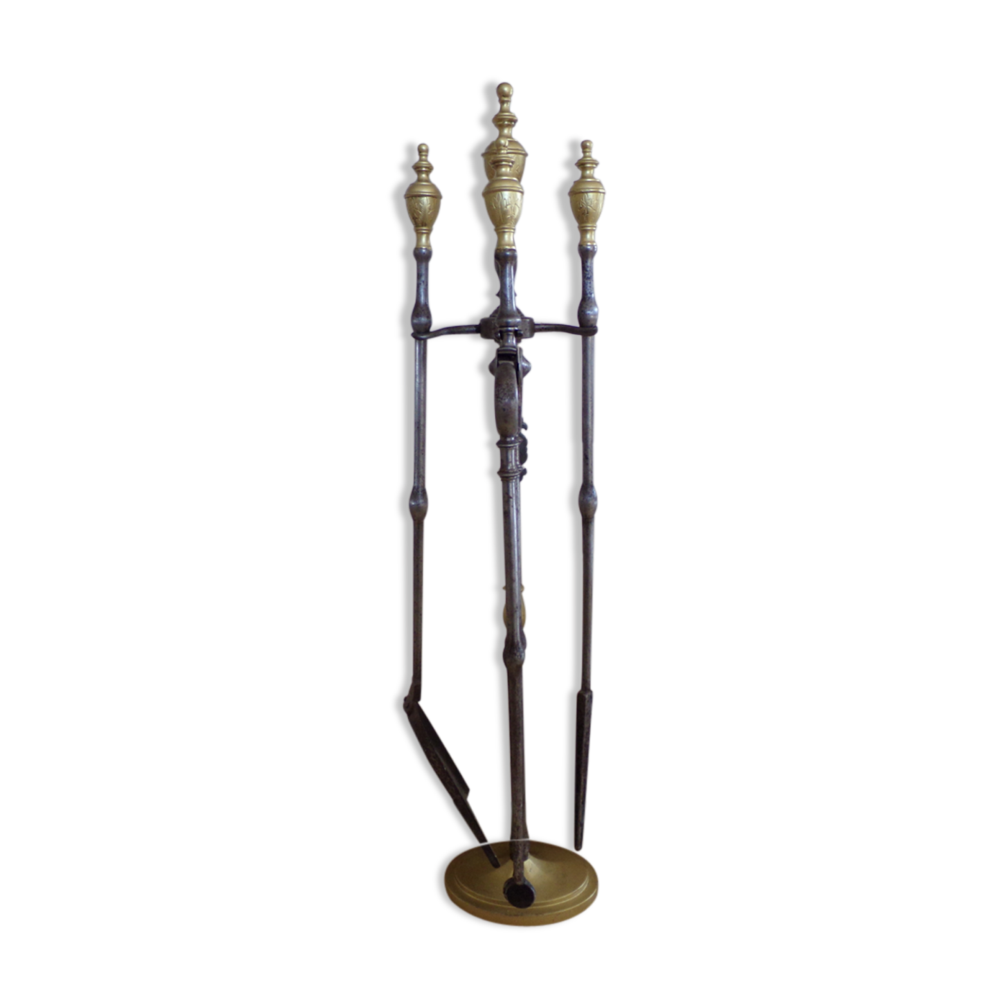 Cast iron chimney servant and brass