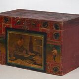 Antique Chinese brown storage trunk (c.1900) #6