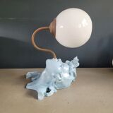Vintage opaline globe sculptural wall light