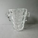 Cut glass ice bucket and its pliers