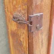 Medicine cabinet wall display case in ancient Burmese teak