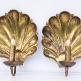 Appliques murales suédoises conçues par a.W. Borgh, coquillages de Jonkoping, Scandinavie