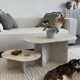 Oval coffee table duo travertine
