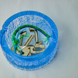 Ice ashtray by Antonio Imperatore, blue murano glass, Italy, 1970