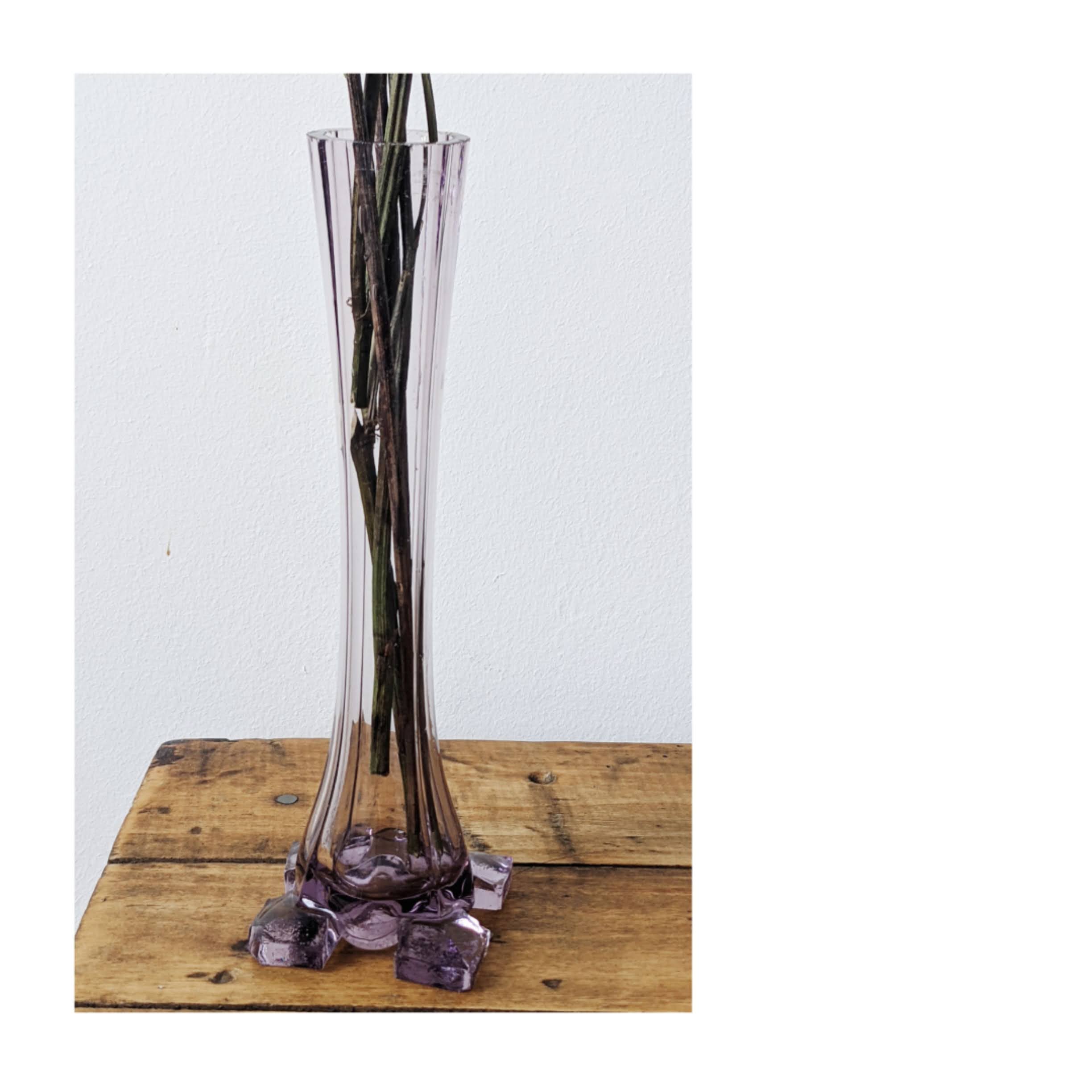 Soliflore purple transparent glass