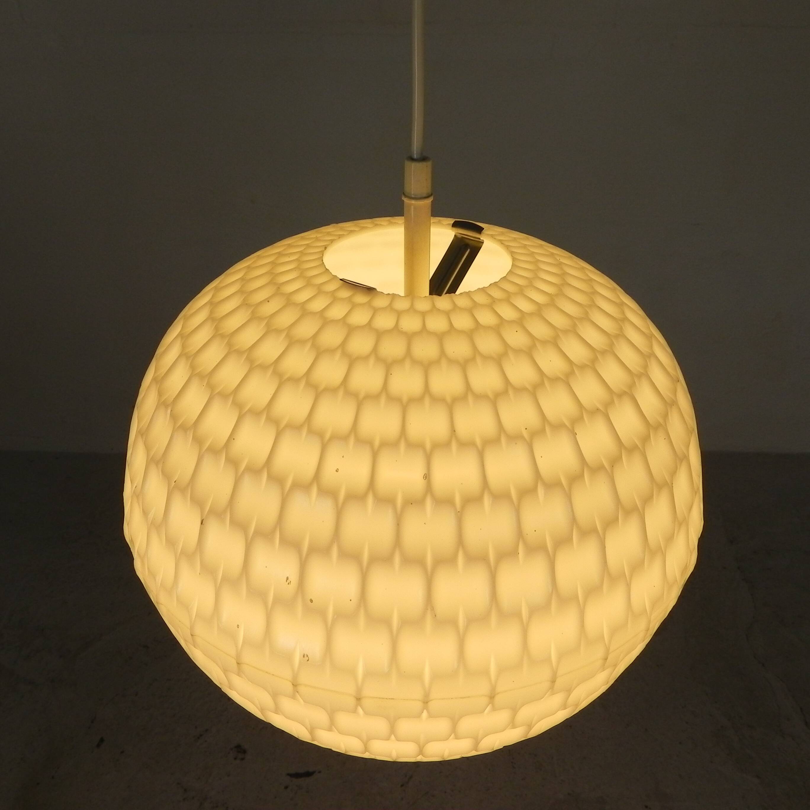 Vintage pendant lamp Aloys F. Gangkofner for Erco, plastic sphere