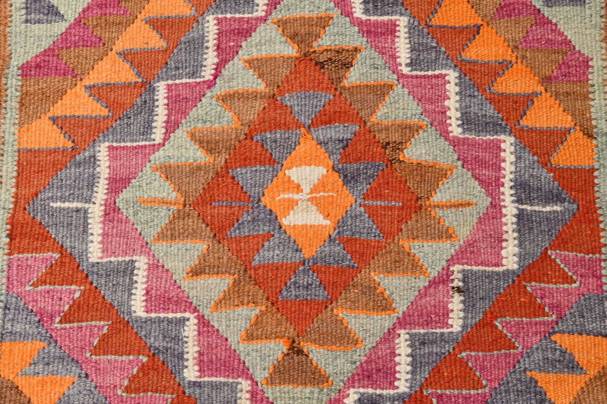 Tapis coureur vintage kilim fait à la main 3x12, 102x362 cm