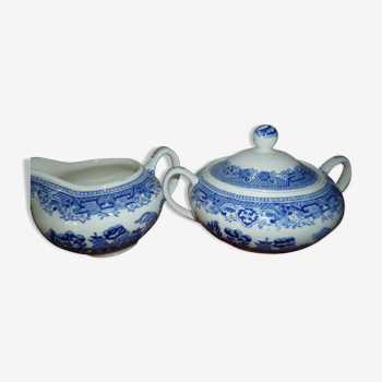 English blue porcelain lot willow