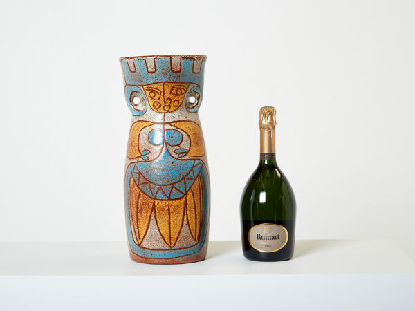 Rare vase céramique émaillée signé Accolay collection Maya vers 1950