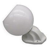 Old art deco wall lamp in opaline and porcelain