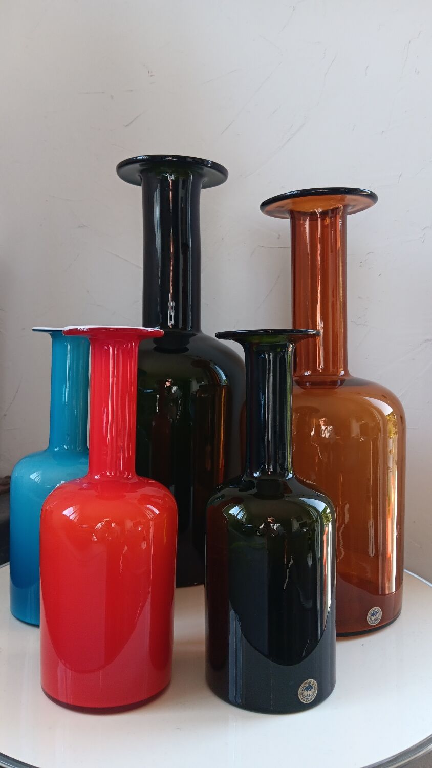 Set of 5 gulvase by otto brauer for holmegaard - denmark