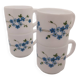 Vintage Arcopal forget-me-not coffee cups