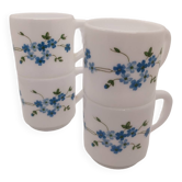 Tasses à café vintage Arcopal myosotis