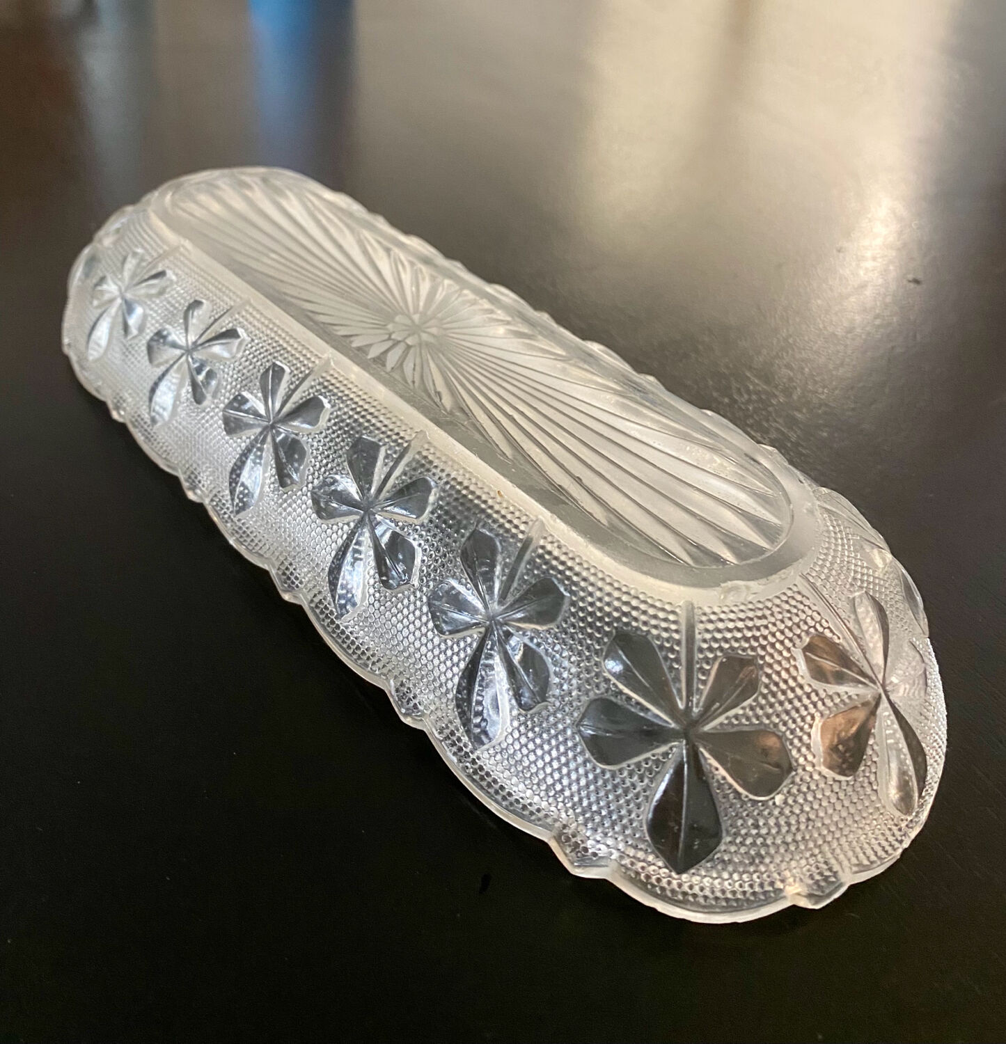 1 Elongated molded glass cup