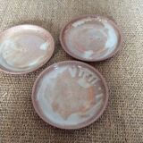 3 stoneware dessert plates