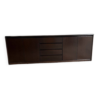 Enfilade Vintage | Meuble Bas Minimaliste | Bois Foncé – Élégant & Intempor