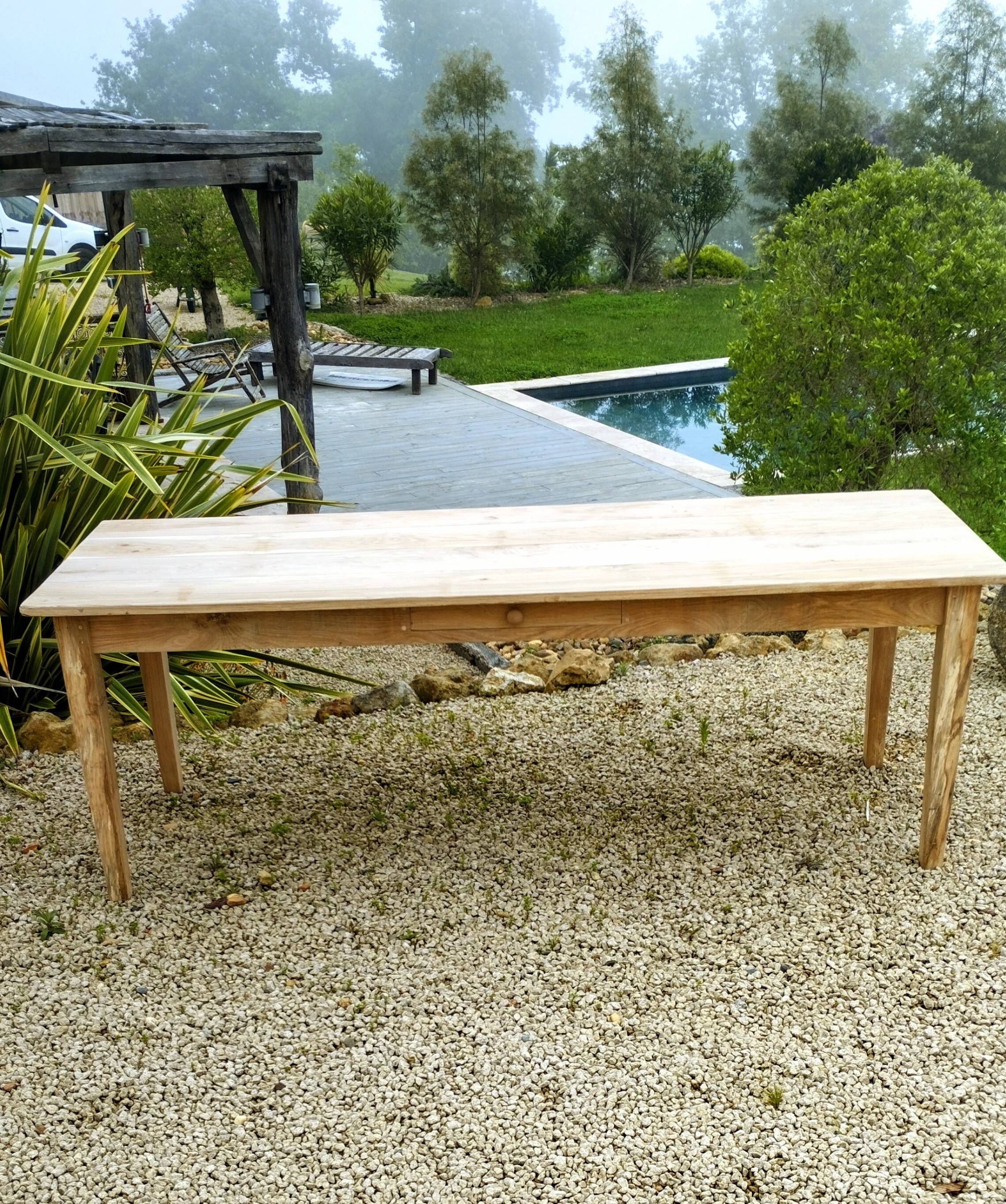 Solid oak farmhouse table 220 X 80 cm