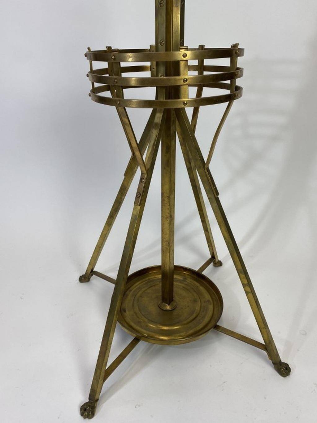 Large brass coat rack Secession by Adolf Loos