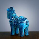 Rimini Blu horse sculpture by Aldo Londi for Bitossi, Italy, 1970s