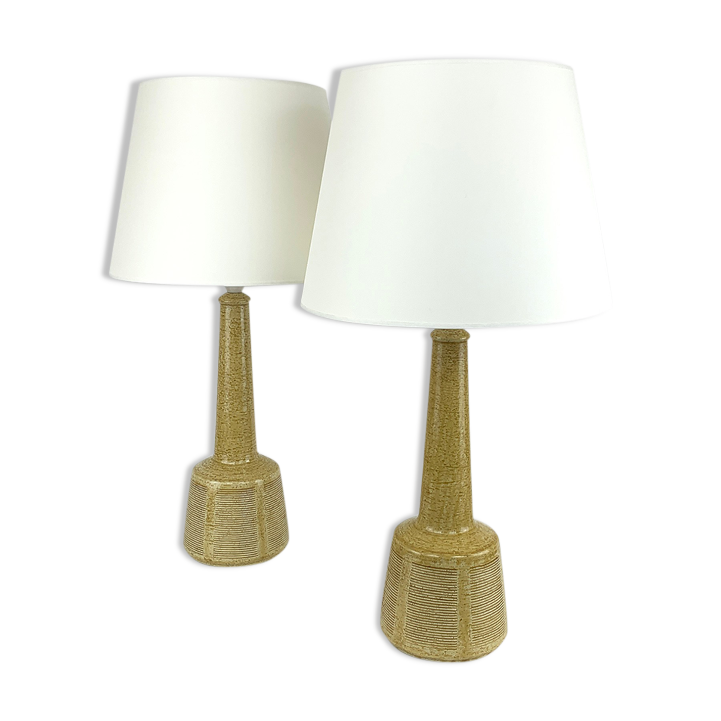 Pair of Ceramic Table Lamps Palshus, Denmark, design Esben Klint for Le Klint