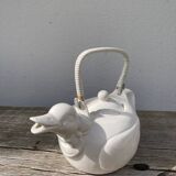 White porcelain duck teapot