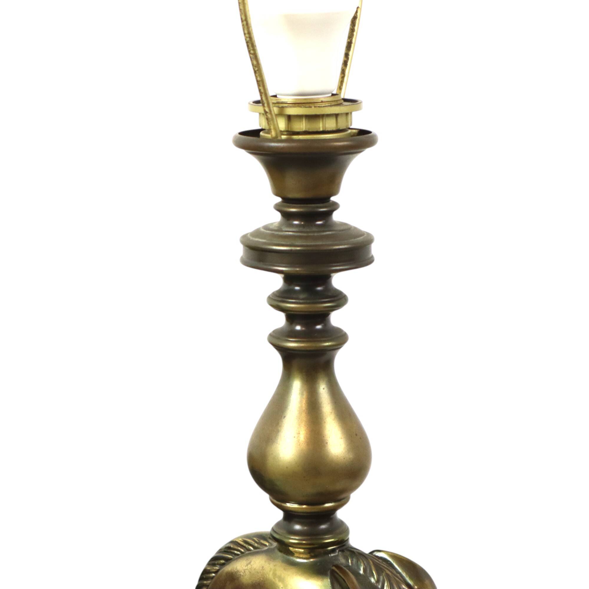 Lusterie Deknudt Vintage Horse Head Table Lamp XL Brass