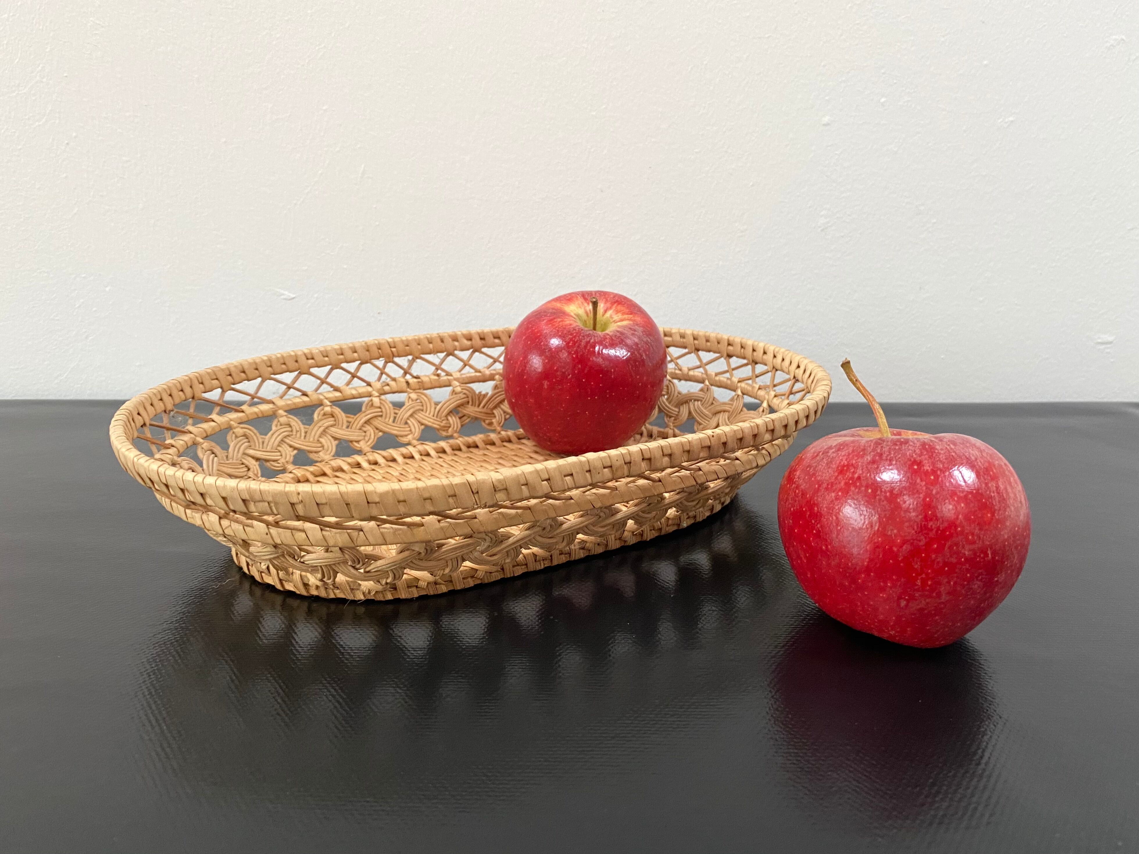 Braided rattan basket